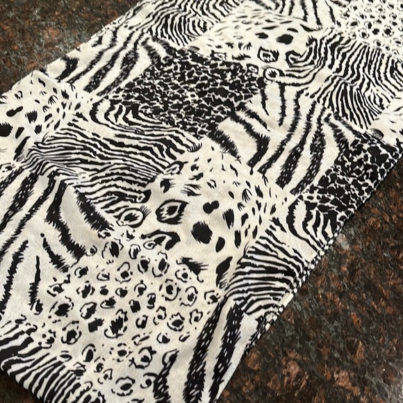 Black And White Different Animal Print Squares Eternity Scarf - Picture 3 of 4